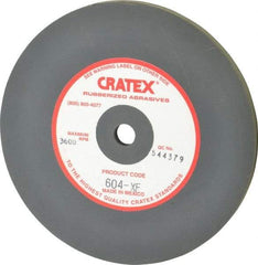 Cratex - 6" Diam x 1/2" Hole x 1/4" Thick, Surface Grinding Wheel - Silicon Carbide, Extra Fine Grade, 3,600 Max RPM, Rubber Bond, No Recess - Exact Tool & Supply