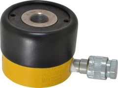 Enerpac - 12 Ton, 0.31" Stroke, 0.86 Cu In Oil Capacity, Portable Hydraulic Hollow Hole Cylinder - 2.76 Sq In Effective Area, 2.19" Lowered Ht., 2.5" Max Ht., 2.13" Cyl Bore Diam, 1.38" Plunger Rod Diam, 10,000 Max psi - Exact Tool & Supply