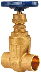 NIBCO - 1-1/2" Pipe, Class 125, Soldered Bronze Solid Wedge Stem Gate Valve - 200 WOG, 125 WSP, Screw-In Bonnet - Exact Tool & Supply