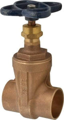 NIBCO - 2" Pipe, Class 125, Soldered Bronze Solid Wedge Stem Gate Valve - 200 WOG, 125 WSP, Screw-In Bonnet - Exact Tool & Supply