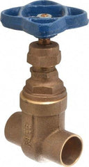 NIBCO - 3/4" Pipe, Class 125, Soldered Bronze Solid Wedge Stem Gate Valve - 200 WOG, 125 WSP, Screw-In Bonnet - Exact Tool & Supply