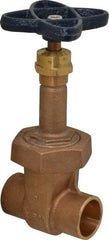 NIBCO - 1" Pipe, Class 150, Soldered Bronze Solid Wedge Rising Stem Gate Valve - 300 WOG, 150 WSP, Bolted Bonnet - Exact Tool & Supply