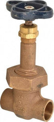 NIBCO - 3/4" Pipe, Class 150, Soldered Bronze Solid Wedge Rising Stem Gate Valve - 300 WOG, 150 WSP, Bolted Bonnet - Exact Tool & Supply