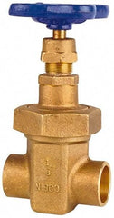 NIBCO - 3/4" Pipe, Class 150, Soldered Bronze Solid Wedge Stem Gate Valve - 300 WOG, 150 WSP, Union Bonnet - Exact Tool & Supply