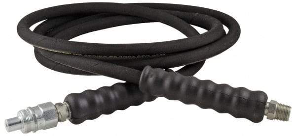 Enerpac - 1/4" Inside Diam x 3/8 NPT 6' Hydraulic Pump Hose - 10,000 psi, AH-604 Opposite End, Rubber - Exact Tool & Supply