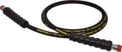 Enerpac - 1/4" Inside Diam x 3/8 NPT 6' Hydraulic Pump Hose - 10,000 psi, 3/8 NPTF Male Opposite End, Rubber - Exact Tool & Supply