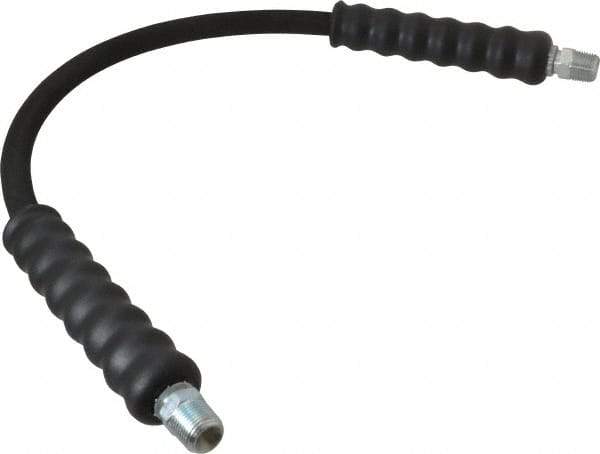 Enerpac - 1/4" Inside Diam x 3/8 NPT 2' Hydraulic Pump Hose - 10,000 psi, 3/8 NPTF Male Opposite End, Rubber - Exact Tool & Supply