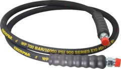 Enerpac - 3/8" Inside Diam x 3/8 NPT 6' Hydraulic Pump Hose - 10,000 psi, 3/8 NPTF Male Opposite End, Rubber - Exact Tool & Supply