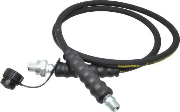 Enerpac - 1/4" Inside Diam x 3/8 NPT 6' Hydraulic Pump Hose - 10,000 psi, CH-604 Opposite End, Rubber - Exact Tool & Supply