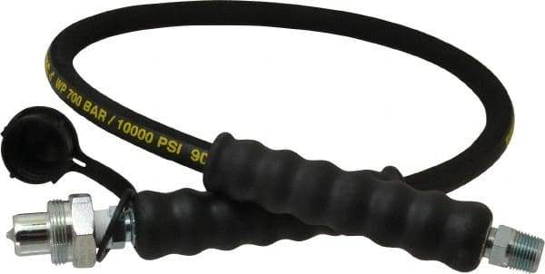 Enerpac - 1/4" Inside Diam x 3/8 NPT 3' Hydraulic Pump Hose - 10,000 psi, CH-604 Opposite End, Rubber - Exact Tool & Supply