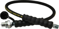 Enerpac - 1/4" Inside Diam x 3/8 NPT 3' Hydraulic Pump Hose - 10,000 psi, CH-604 Opposite End, Rubber - Exact Tool & Supply