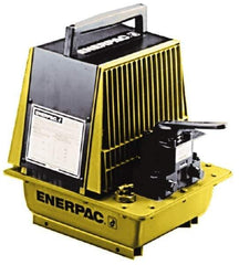 Enerpac - 10,000 psi Air-Hydraulic Pump & Jack - 1 Gal Oil Capacity, 4-Way, 3 Position Valve, Use with Double Acting Cylinders, Advance, Hold & Retract - Exact Tool & Supply