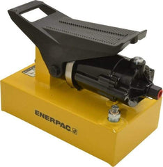 Enerpac - 10,000 psi Air-Hydraulic Pump & Jack - 80 Cu In Oil Capacity, Use with Single Acting Cylinders, Advance, Hold & Retract - Exact Tool & Supply