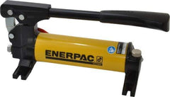 Enerpac - 1" Piston Stroke, 1/2" Piston Diam, 0.15 Cu In per Stroke, 22 Cu In Reservoir Capacity, Manual Hydraulic Pump - 2,850 psi, 34 Lbs. Max Handle Effort, 1 Stage - Exact Tool & Supply