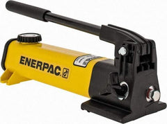 Enerpac - 1/2" Piston Stroke, 3/8" Diam, 0.055" Cu In per Stroke, 20 Cu In Reservoir Capacity, Manual Hydraulic Pump - 10,000 psi, 72 Lbs. Max Handle Effort - Exact Tool & Supply