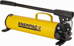 Enerpac - 1" Piston Stroke, 1-1/8" Piston Diam, 1.00, 0.15 Cu In per Stroke, 134 Cu In Reservoir Capacity, Manual Hydraulic Pump - 10,000 psi, 77 Lbs. Max Handle Effort, 2 Stage - Exact Tool & Supply
