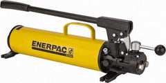 Enerpac - 1" Piston Stroke, 1-1/8" Piston Diam, 1.00, 0.15 Cu In per Stroke, 134 Cu In Reservoir Capacity, Manual Hydraulic Pump - 10,000 psi, 77 Lbs. Max Handle Effort, 2 Stage - Exact Tool & Supply