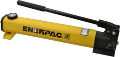 Enerpac - 1/2" Piston Stroke, 3/4" Diam, 0.221, 0.055" Cu In per Stroke, 55 Cu In Reservoir Capacity, Manual Hydraulic Pump - 10,000 psi, 63 Lbs. Max Handle Effort - Exact Tool & Supply