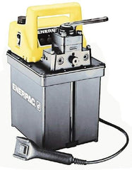 Enerpac - 10,000 psi Electric Hydraulic Pump & Jack - 0.5 Gal Oil Capacity, 3-Way, 2 Position Valve, Use with Single Acting Cylinders, Advance, Hold & Retract - Exact Tool & Supply