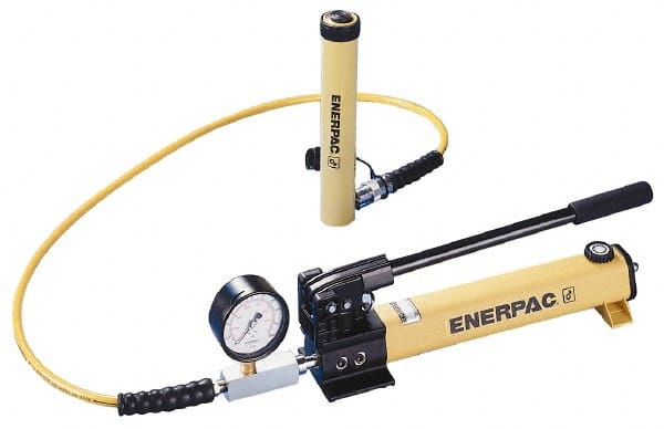 Enerpac - Manual Pump & Cylinder Sets; Load Capacity (Ton): 25 ; Includes: 2-Speed Pump; 6' Hose; Calibrated Gauge w/Gauge Adaptor; Cylinder ; Cylinder Number: RC-252 ; Pump Number: P-392 - Exact Tool & Supply