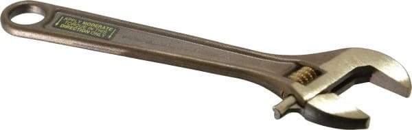 Ampco - 15/16" Jaw Capacity, 6" Nonsparking Adjustable Wrench - Aluminum Bronze, Plain Finish - Exact Tool & Supply