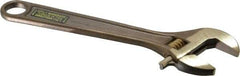 Ampco - 15/16" Jaw Capacity, 6" Nonsparking Adjustable Wrench - Aluminum Bronze, Plain Finish - Exact Tool & Supply