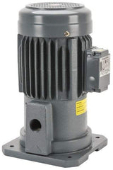 Graymills - 230/460 Volt, 1 hp, 3 Phase, 3,450 RPM, Cast Iron Suction Machine Tool & Recirculating Pump - 48 GPM, 1" Inlet, 60 psi, 8" Long x 8" Mounting Flange Width, 13-15/16" Overall Height, Metric Thread, Aluminum Impeller - Exact Tool & Supply