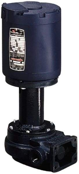 Graymills - 115 Volt, 1/6 hp, 1 Phase, 3,450 RPM, Cast Iron Flanged Outside Suction Machine Tool & Recirculating Pump - 7-1/2" Long x 4-1/2" Mounting Flange Width, NPT Thread, Glass Filled Celcon Impeller - Exact Tool & Supply
