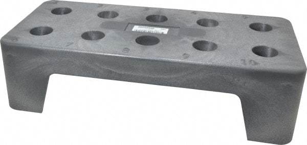 Made in USA - 10 Tool Capacity, Toolholder Size 30, Portable Plastic Tool Holder Rack and Tray - 16 Inch Long x 7 Inch Wide x 5 Inch High - Exact Tool & Supply