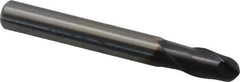 OSG - 6mm Diam, 9mm LOC, 2 Flute Solid Carbide Ball End Mill - TiAlN Finish, Single End, 50mm OAL, 6mm Shank Diam, Spiral Flute - Exact Tool & Supply