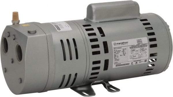 Gast - 3/4 hp Rotary Vane Vaccum Pump - 115/230 Volts, 10 CFM, Single Phase, 16.2" Long x 6-1/2" Wide x 8.88" High - Exact Tool & Supply