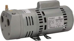 Gast - 3/4 hp Rotary Vane Vaccum Pump - 115/230 Volts, 10 CFM, Single Phase, 16.2" Long x 6-1/2" Wide x 8.88" High - Exact Tool & Supply