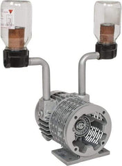 Gast - 1-1/2 hp Rotary Vane Vaccum Pump - 115 Volts, 21 CFM, Single Phase, 11.19" Long x 17.69" Wide x 13.12" High, Requires a 1.50 HP motor (Not Included) - Exact Tool & Supply