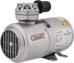Gast - 1/6 hp, 1.8 CFM, Piston Vacuum Pump - 27.5 Hg/In, 115-1 Volt, 5.63" Long x 11.62" Wide x 8.58" High - Exact Tool & Supply