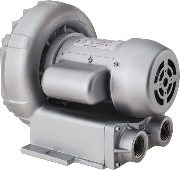 Gast - 1/8 HP Single Phase Regenerative Air Blower - 115/230V, 27 Max CFM, 28.5" Max Water Pressure, 26.5" Max Vacuum Water Pressure, 2.3/1.0 Full Load Amps - Exact Tool & Supply