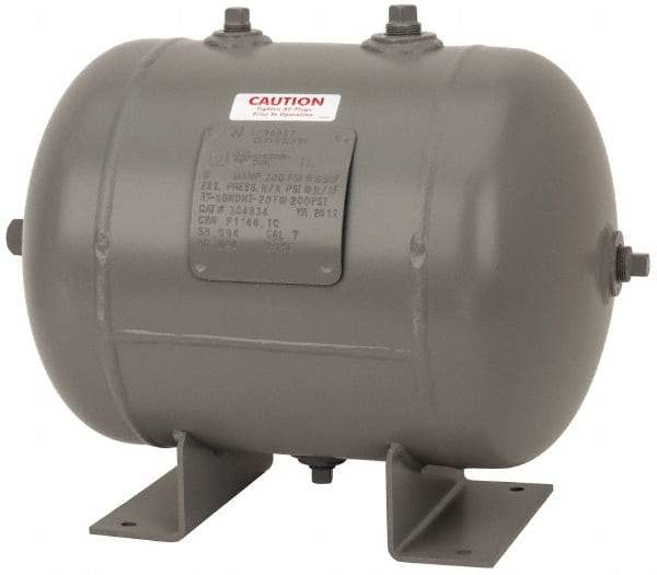 Made in USA - 7 Gallon, 200 Max psi Universal Horizontal Tank - 3/4" Inlet, 17" Tank Length x 12" Tank Diam - Exact Tool & Supply