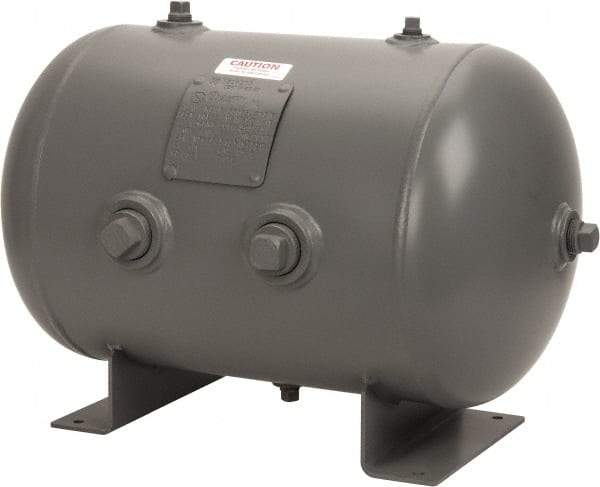 Made in USA - 13.3 Gallon, 200 Max psi Universal Horizontal Tank - 1-1/2" Inlet, 23" Tank Length x 14" Tank Diam - Exact Tool & Supply