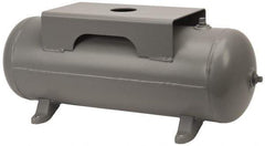 Made in USA - 10 Gallon, 200 Max psi Horizontal Tank with Plate - 30" Tank Length x 10" Tank Diam - Exact Tool & Supply