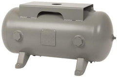 Made in USA - 20 Gallon, 200 Max psi Horizontal Tank with Plate - 1-1/2" Inlet, 33" Tank Length x 14" Tank Diam - Exact Tool & Supply