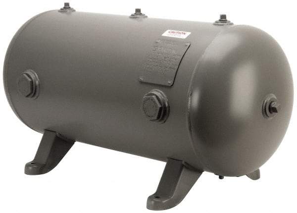 Made in USA - 20 Gallon, 200 Max psi Horizontal Tank - 1-1/2" Inlet, 33" Tank Length x 14" Tank Diam - Exact Tool & Supply