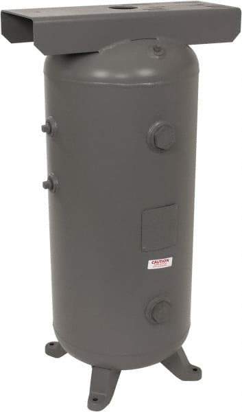 Made in USA - 30 Gallon, 200 Max psi Vertical Tank with Plate - 3/4" Inlet, 38" Tank Length x 16" Tank Diam - Exact Tool & Supply