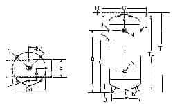 Made in USA - 80 Gallon, 200 Max psi Vertical Tank with Plate - 1-1/4" Inlet, 48" Tank Length x 24" Tank Diam - Exact Tool & Supply