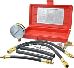 Value Collection - 12" Hose Length, 0 to 100 psi, Mechanical Automotive Fuel Injection Tester - 1 Lb Graduation, Steel - Exact Tool & Supply