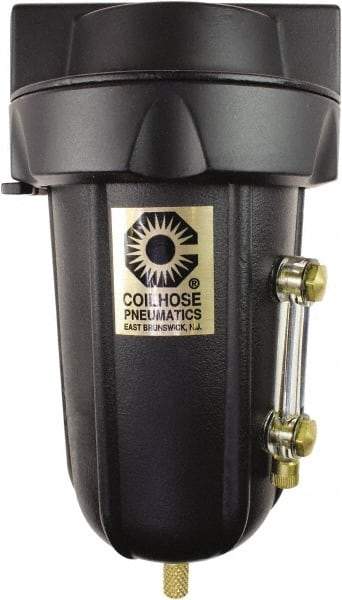 Coilhose Pneumatics - 3/8" Port Coalescing Filter - Aluminum Bowl, 0.1 Micron Rating, 5-5/8" High - Exact Tool & Supply