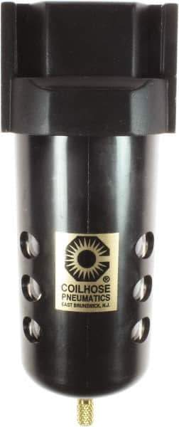 Coilhose Pneumatics - 3/4" Port Coalescing Filter - Polycarbonate Bowl, 0.3 Micron Rating, 7-1/2" High - Exact Tool & Supply