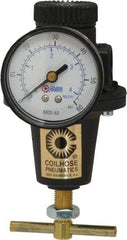 Coilhose Pneumatics - 3/8 NPT Port, 40 CFM, Cast Aluminum Heavy-Duty T-Handle Regulator - 0 to 60 psi Range, 250 Max psi Supply Pressure, 1/4" Gauge Port Thread, 3" Wide x 5-1/2" High - Exact Tool & Supply