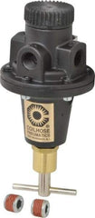 Coilhose Pneumatics - 1/4 NPT Port, 40 CFM, Cast Aluminum Tamper Proof Heavy-Duty T-Handle Regulator - 0 to 60 psi Range, 250 Max psi Supply Pressure, 1/4" Gauge Port Thread, 3" Wide x 5-1/2" High - Exact Tool & Supply