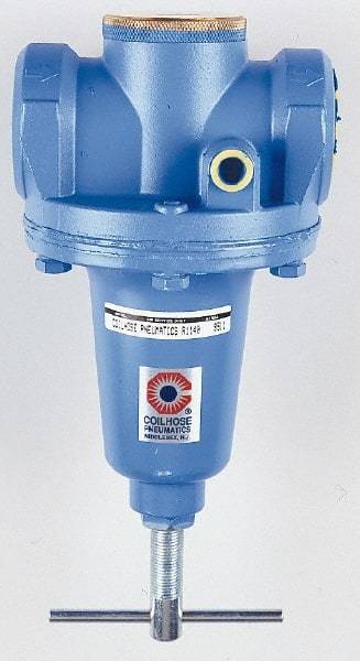 Coilhose Pneumatics - 1-1/2 NPT Port, 240 CFM, Zinc Heavy-Duty T-Handle Regulator - 0 to 125 psi Range, 300 Max psi Supply Pressure, 1/4" Gauge Port Thread, 5" Wide x 11" High - Exact Tool & Supply