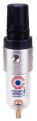 Coilhose Pneumatics - 1/8" NPT Port Miniature 1 Piece Filter/Regulator FRL Unit - Polycarbonate Bowl, 25 SCFM, 150 Max psi, 4" High, Manual Drain - Exact Tool & Supply