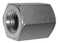 Made in USA - M10x1.50 Metric Coarse, 1-1/2" OAL Stainless Steel Standard Coupling Nut - 5/8" Width Across Flats - Exact Tool & Supply